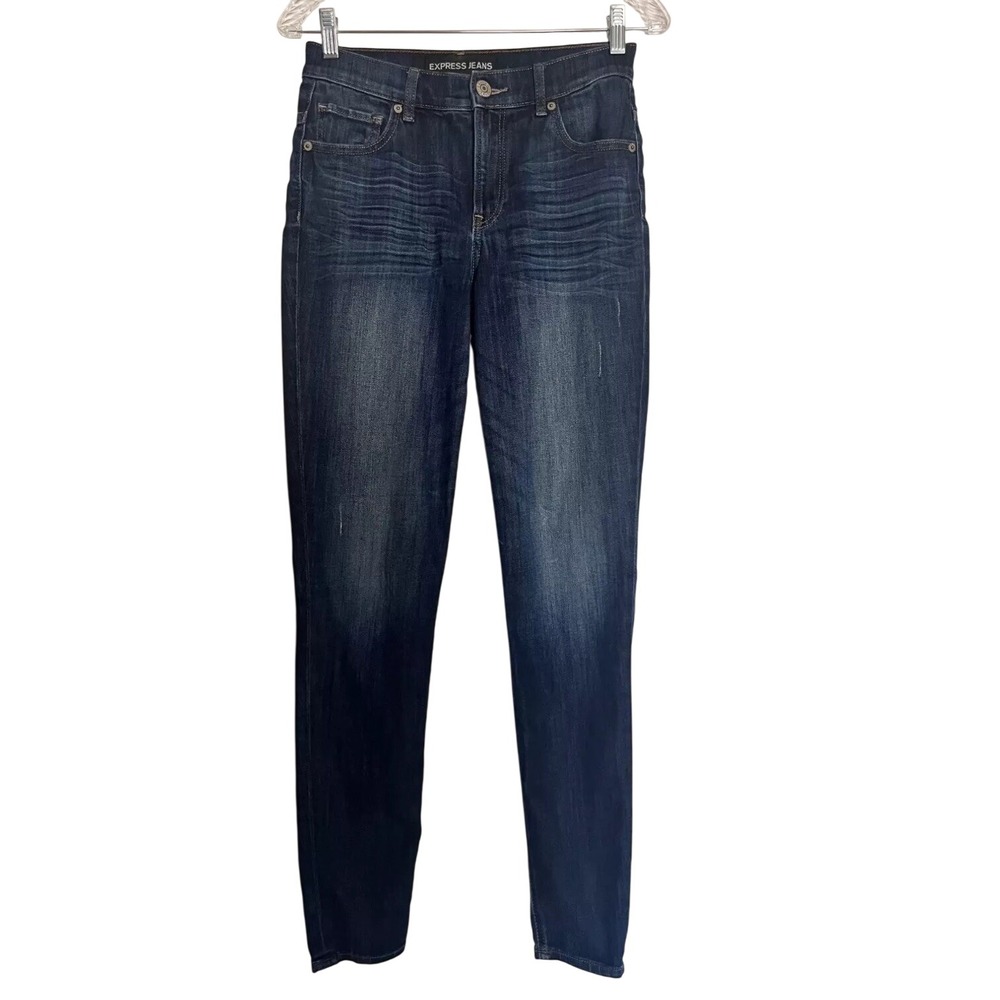 Express Legging Jeans Womens Dark Wash High Rise Stretch Skinny Denim 4R